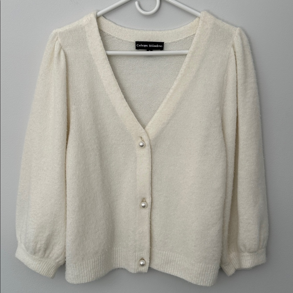 Catherine Malandrino Cardigan with Pearl Accents